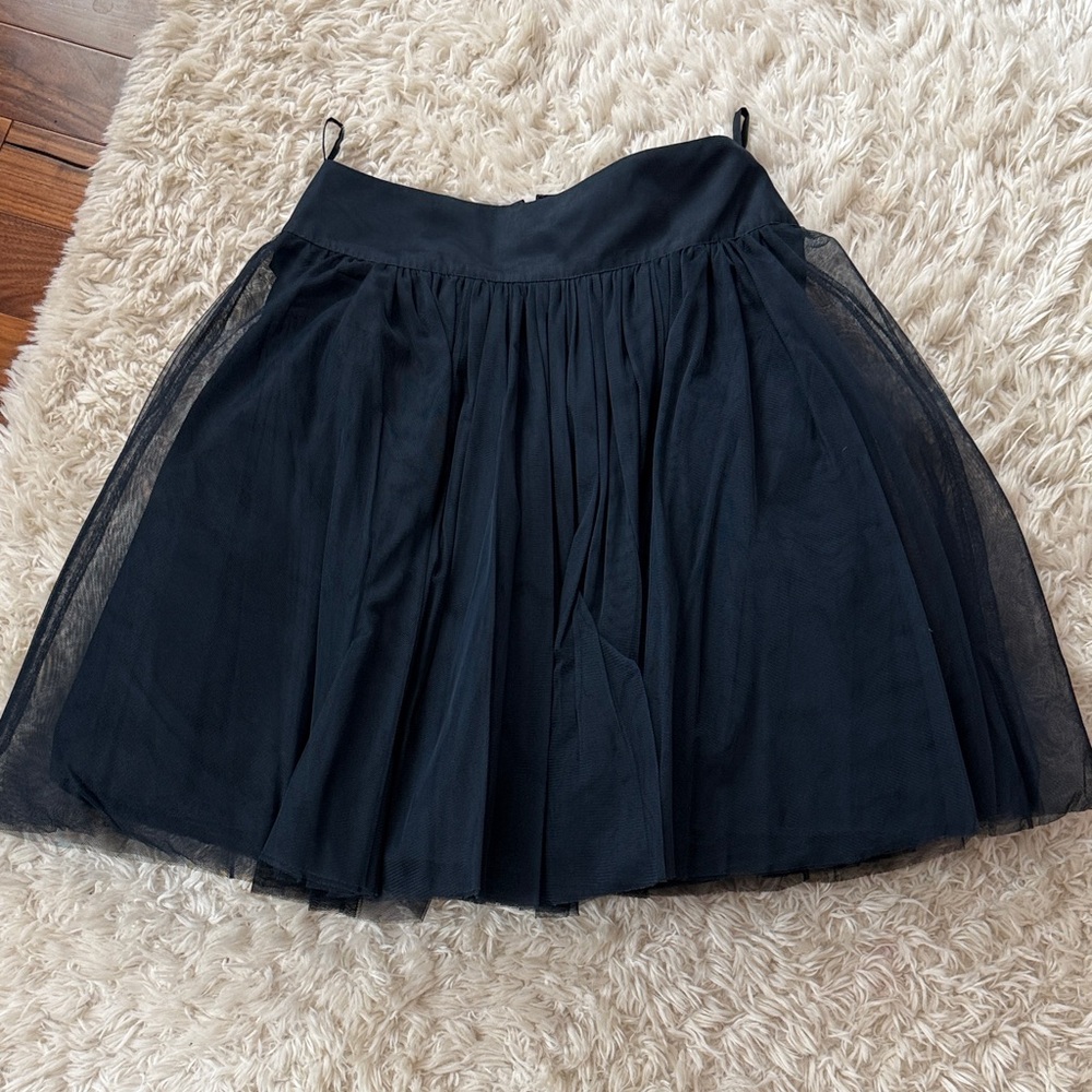 EUC PAUW Black A-Line Skirt in navy blue tulle